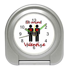 Be Mine Valentine Travel Alarm Clocks by Valentinaart