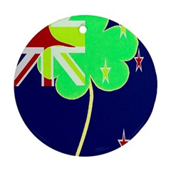 Irishshamrock New Zealand Ireland Funny St Patrick Flag Ornament (round)  by yoursparklingshop