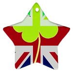 Irish British Shamrock United Kingdom Ireland Funny St. Patrick Flag Star Ornament (Two Sides)  Back