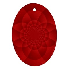 Psychedelic Art Red  Hi Tech Oval Ornament (two Sides) by Amaryn4rt