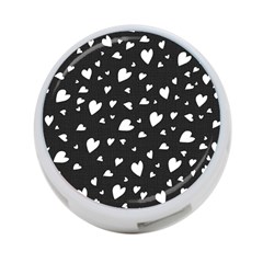 Black And White Hearts Pattern 4-port Usb Hub (one Side) by Valentinaart