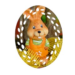 Easter Hare Easter Bunny Oval Filigree Ornament (two Sides) by Nexatart