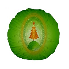 Beautiful Christmas Tree Design Standard 15  Premium Round Cushions by Nexatart