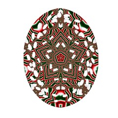 Christmas Kaleidoscope Oval Filigree Ornament (two Sides) by Nexatart