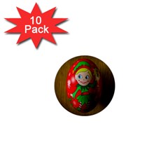 Christmas Wreath Ball Decoration 1  Mini Buttons (10 Pack)  by Nexatart