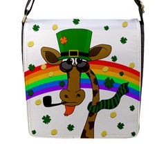 Irish Giraffe Flap Messenger Bag (l)  by Valentinaart