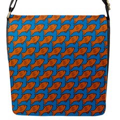 Fish Sea Beach Swim Orange Blue Flap Messenger Bag (s) by Alisyart