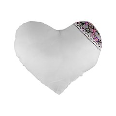 Floral Ornament Baby Girl Design Standard 16  Premium Flano Heart Shape Cushions by Amaryn4rt
