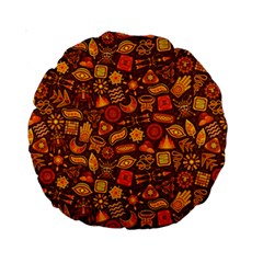 Pattern Background Ethnic Tribal Standard 15  Premium Round Cushions by Amaryn4rt