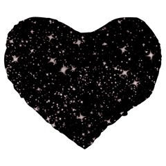 Black Stars Large 19  Premium Heart Shape Cushions by boho