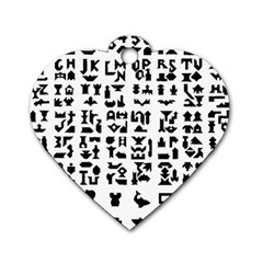 Anchor Puzzle Booklet Pages All Black Dog Tag Heart (two Sides) by Simbadda