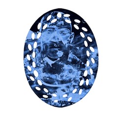 Blue Angel Oval Filigree Ornament (two Sides) by Valentinaart