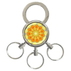 Sunshine Sunny Sun Abstract Yellow 3-ring Key Chains by Simbadda