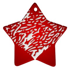 Heart Design Love Red Star Ornament (two Sides) by Simbadda