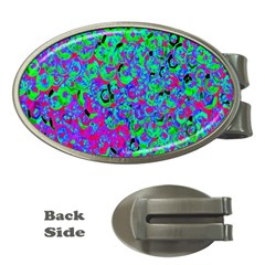 Green Purple Pink Background Money Clips (oval)  by Simbadda