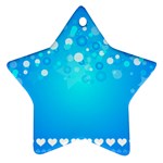 Blue Dot Star Star Ornament (Two Sides) Back