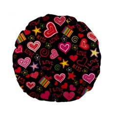 Love Hearts Sweet Vector Standard 15  Premium Flano Round Cushions by Simbadda