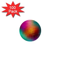 Colourful Weave Background 1  Mini Buttons (100 Pack)  by Simbadda