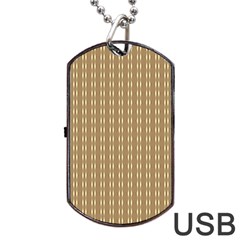 Pattern Background Brown Lines Dog Tag Usb Flash (one Side) by Simbadda