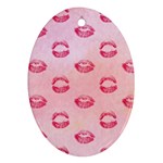 Watercolor Kisses Patterns Oval Ornament (Two Sides) Front