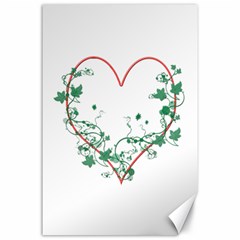 Heart Ranke Nature Romance Plant Canvas 24  X 36  by Simbadda