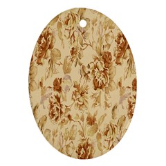 Patterns Flowers Petals Shape Background Oval Ornament (two Sides) by Simbadda