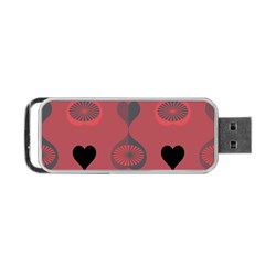 Heart Love Fan Circle Pink Blue Black Orange Portable Usb Flash (one Side) by Alisyart