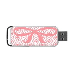 Pink Plaid Circle Portable Usb Flash (two Sides) by Alisyart