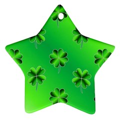 Shamrock Green Pattern Design Star Ornament (two Sides) by Simbadda
