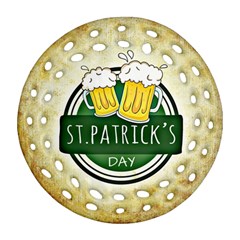 Irish St Patrick S Day Ireland Beer Ornament (round Filigree) by Simbadda