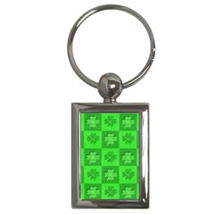 Fabric Shamrocks Clovers Key Chains (rectangle)  by Simbadda