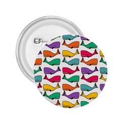 Small Rainbow Whales 2 25  Buttons by Simbadda