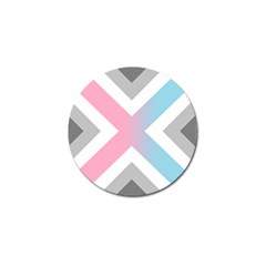 Flag X Blue Pink Grey White Chevron Golf Ball Marker (4 Pack) by Alisyart