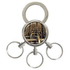 Fractal Image Of Copper Pipes 3-ring Key Chains by Amaryn4rt