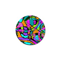 Abstract Art Squiggly Loops Multicolored Golf Ball Marker by EDDArt