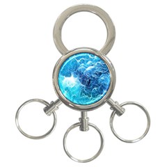 Fractal Occean Waves Artistic Background 3-ring Key Chains by Amaryn4rt