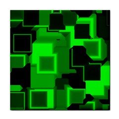 Green Cyber Glow Pattern Face Towel by Simbadda