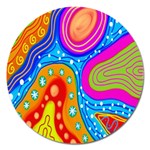 Hand Painted Digital Doodle Abstract Pattern Magnet 5  (Round) Front
