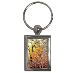 Summer Sun Set Fractal Forest Background Key Chains (rectangle)  by Simbadda