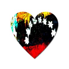 Grunge Abstract In Dark Heart Magnet by Simbadda