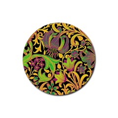 Floral Pattern Rubber Round Coaster (4 Pack)  by Valentinaart