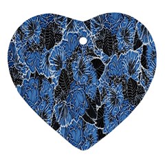 Floral Pattern Background Seamless Heart Ornament (two Sides) by Simbadda