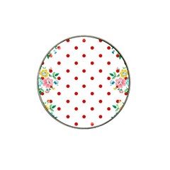 Flower Floral Polka Dot Orange Hat Clip Ball Marker (10 Pack) by Mariart