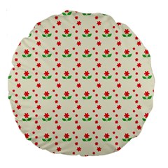 Flower Floral Sunflower Rose Star Red Green Large 18  Premium Round Cushions by Mariart