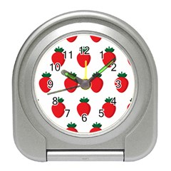 Fruit Strawberries Red Green Travel Alarm Clocks by Mariart