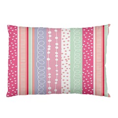 Heart Love Valentine Polka Dot Pink Blue Grey Purple Red Pillow Case (two Sides) by Mariart