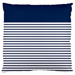 Horizontal Stripes Blue White Line Standard Flano Cushion Case (one Side) by Mariart