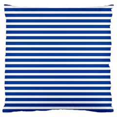 Horizontal Stripes Dark Blue Large Flano Cushion Case (two Sides) by Mariart