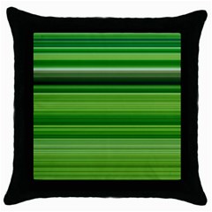 Horizontal Stripes Line Green Throw Pillow Case (black) by Mariart