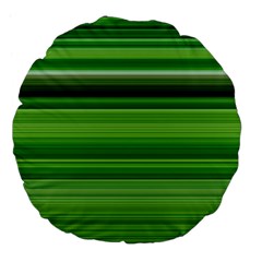 Horizontal Stripes Line Green Large 18  Premium Flano Round Cushions by Mariart
